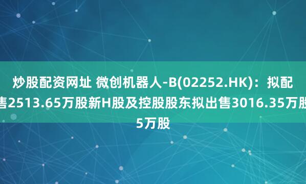 炒股配資網(wǎng)址 微創(chuàng)機(jī)器人-B(02252.HK)：擬配售2513.65萬(wàn)股新H股及控股股東擬出售3016.35萬(wàn)股